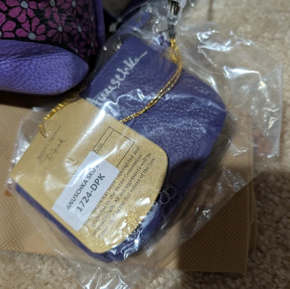 ANUSCHKA Leather Dual Compartment CB, 7-Pocket Handbag Purse + Access NWT - Picture 6 of 13